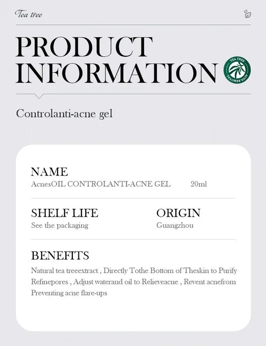 SADOER Tea Tree Purifying Acne Gel Cream — Oil Control & Hydrating