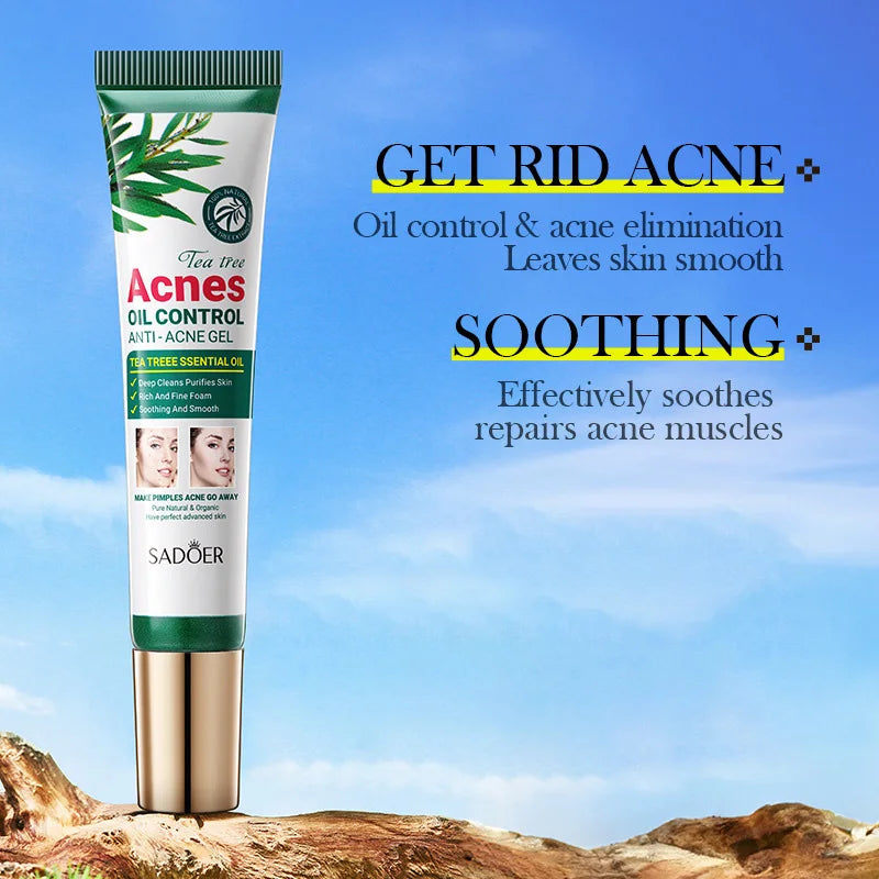 SADOER Tea Tree Purifying Acne Gel Cream — Oil Control & Hydrating
