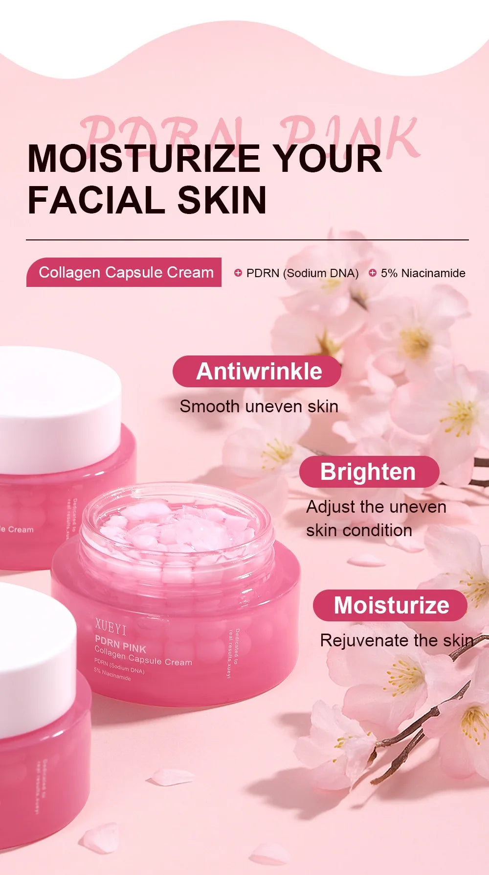 Korean PDRN Collagen Capsule Cream — Niacinamide Brightening Moisturiser