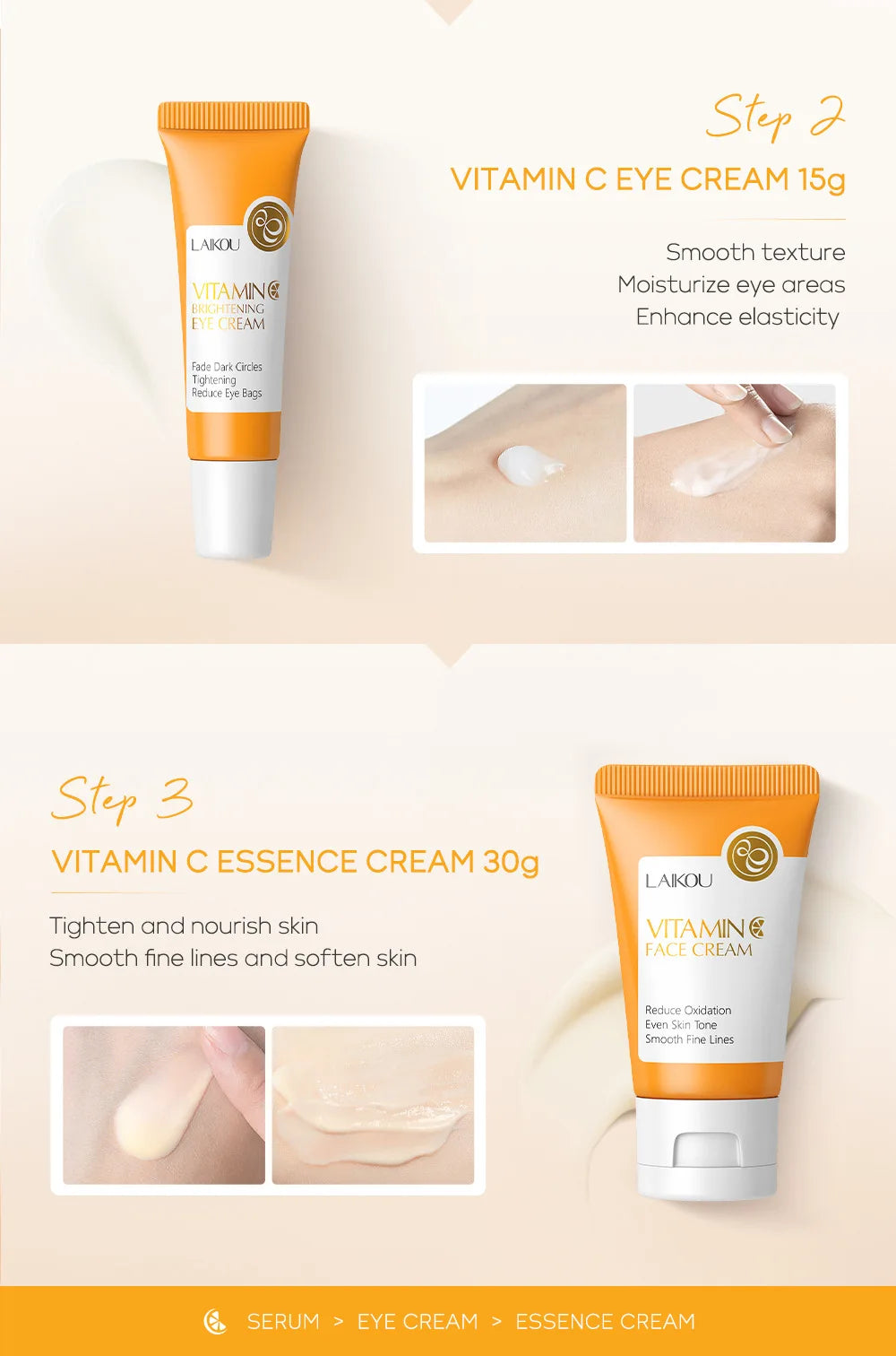 LAIKOU Vitamin C Luxury Skincare Collection — 3-Piece Brightening Set