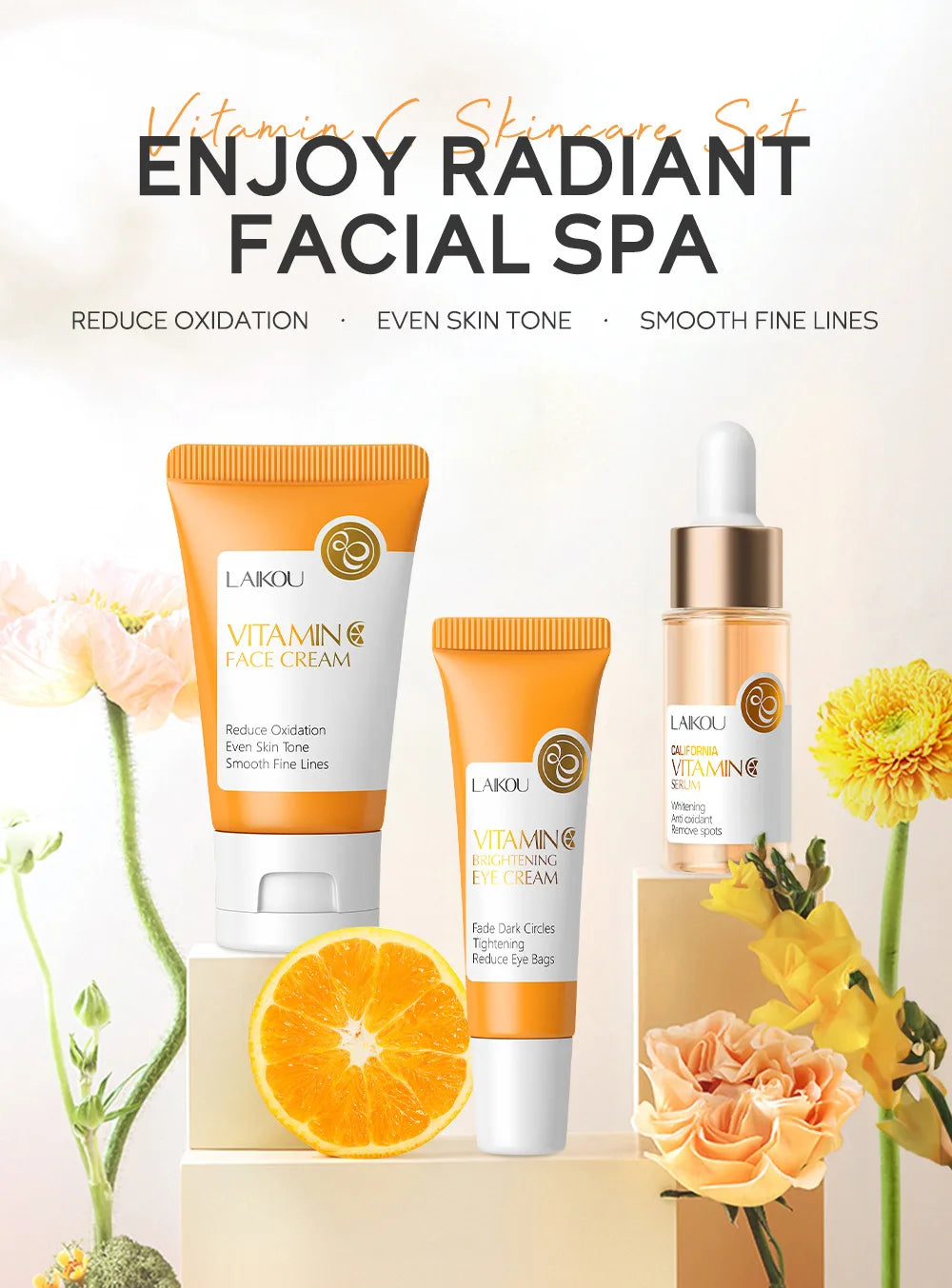 LAIKOU Vitamin C Luxury Skincare Collection — 3-Piece Brightening Set